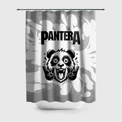 Шторка для ванной Pantera рок панда на светлом фоне