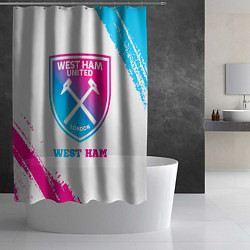 Шторка для душа West Ham neon gradient style, цвет: 3D-принт — фото 2