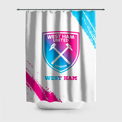 Шторка для душа West Ham neon gradient style, цвет: 3D-принт