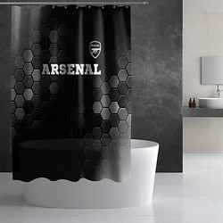 Шторка для душа Arsenal sport на темном фоне посередине, цвет: 3D-принт — фото 2