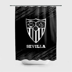 Шторка для душа Sevilla sport на темном фоне, цвет: 3D-принт