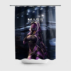 Шторка для душа Mass Effect ТалиЗора и космический корабль, цвет: 3D-принт