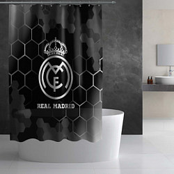 Шторка для душа Real Madrid sport на темном фоне, цвет: 3D-принт — фото 2