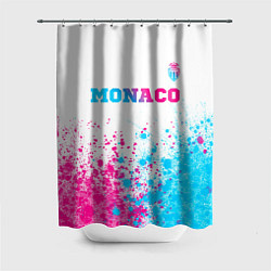 Шторка для душа Monaco neon gradient style посередине, цвет: 3D-принт