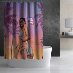 Шторка для душа Девушка в купальнике из Gta 6, цвет: 3D-принт — фото 2