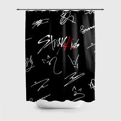 Шторка для душа Stray kids автографы лого, цвет: 3D-принт