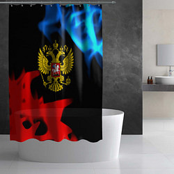 Шторка для душа Россия герб огненый стиль, цвет: 3D-принт — фото 2
