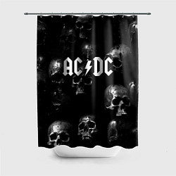 Шторка для ванной AC DC - черные черепа