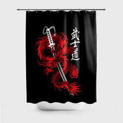 Шторка для душа Путь воина - кодекс самурая, цвет: 3D-принт