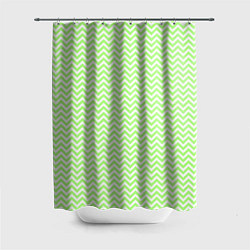 Шторка для душа Светло-зелёный ломаные полосы, цвет: 3D-принт