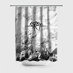 Шторка для душа Stray white graphite, цвет: 3D-принт