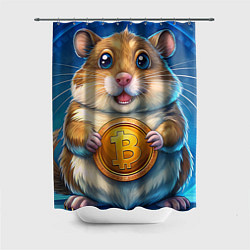 Шторка для душа Хомячок с криптой, цвет: 3D-принт