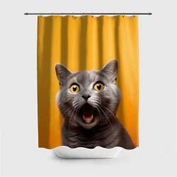 Шторка для душа Удивленный кот, цвет: 3D-принт