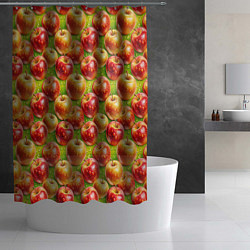 Шторка для душа Вкусные яблоки паттерн, цвет: 3D-принт — фото 2