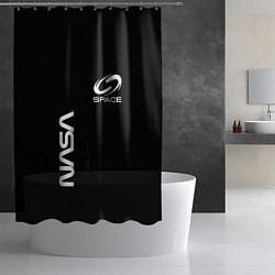 Шторка для душа Nasa space logo white, цвет: 3D-принт — фото 2