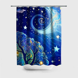 Шторка для душа Звездный лес, цвет: 3D-принт