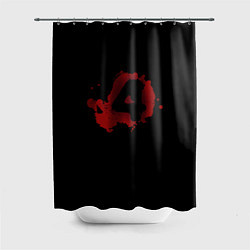 Шторка для душа Left 4 Dead logo красный, цвет: 3D-принт