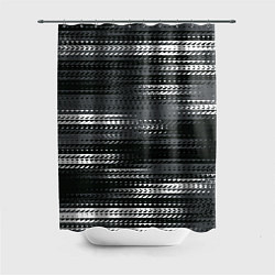Шторка для душа Тёмный серый абстрактные полосы, цвет: 3D-принт