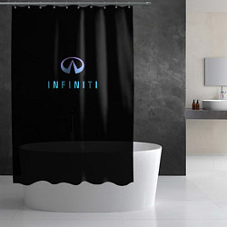 Шторка для душа Infiniti logo neon, цвет: 3D-принт — фото 2