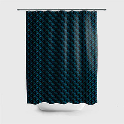 Шторка для душа Чёрно-синий паттерн узор, цвет: 3D-принт