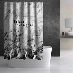 Шторка для душа Tokyo Revengers white graphite, цвет: 3D-принт — фото 2