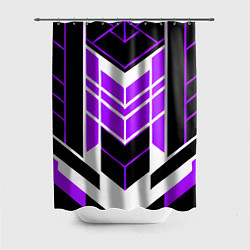 Шторка для душа Purple and black stripes on a white background, цвет: 3D-принт