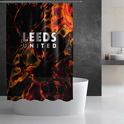 Шторка для душа Leeds United red lava, цвет: 3D-принт — фото 2