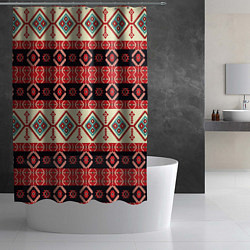 Шторка для душа Этнический геометрический узор, цвет: 3D-принт — фото 2