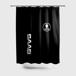 Шторка для душа SAAB logo white, цвет: 3D-принт