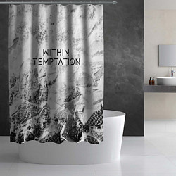 Шторка для душа Within Temptation white graphite, цвет: 3D-принт — фото 2