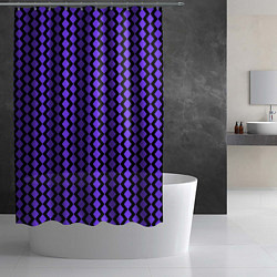 Шторка для душа Паттерн фиолетовые ромбы, цвет: 3D-принт — фото 2