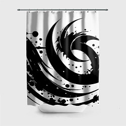 Шторка для душа Ai art black and white abstraction, цвет: 3D-принт