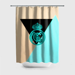 Шторка для душа Реал мадрид спорт геометрия, цвет: 3D-принт