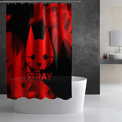 Шторка для душа Stray - red gradient, цвет: 3D-принт — фото 2