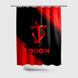 Шторка для душа Doom - red gradient, цвет: 3D-принт