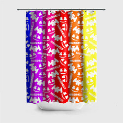 Шторка для душа Marshmello rainbow, цвет: 3D-принт