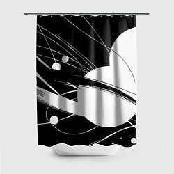 Шторка для душа Black and white vanguard abstraction - ai art fant, цвет: 3D-принт