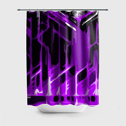 Шторка для душа Abstract purple stripes on a black background, цвет: 3D-принт