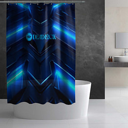 Шторка для душа Deadlock logo и синий неон, цвет: 3D-принт — фото 2