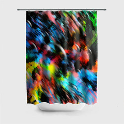 Шторка для душа Цветные краски абстракция, цвет: 3D-принт
