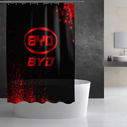 Шторка для душа BYD - red gradient, цвет: 3D-принт — фото 2