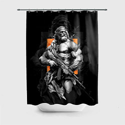 Шторка для душа Античный воин с АК-47, цвет: 3D-принт