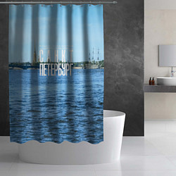 Шторка для душа Санкт-Петербург северная столица России, цвет: 3D-принт — фото 2