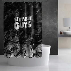 Шторка для душа Stumble Guys black graphite, цвет: 3D-принт — фото 2