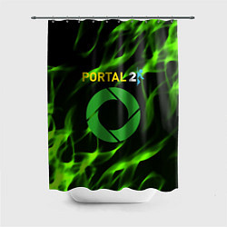 Шторка для душа Portal green flame, цвет: 3D-принт