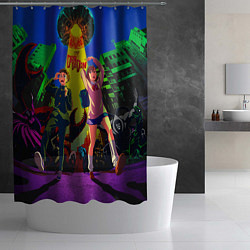 Шторка для душа Dandadan: Момо и Кэн, цвет: 3D-принт — фото 2