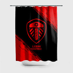 Шторка для душа Leeds United - red gradient, цвет: 3D-принт