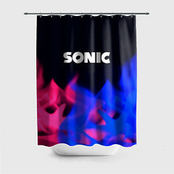 Шторка для душа Sonic neon flame, цвет: 3D-принт