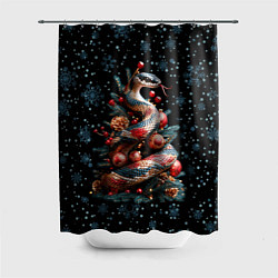 Шторка для душа Ёлка змея, цвет: 3D-принт