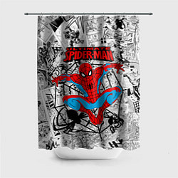 Шторка для душа Человек паук комиксы, цвет: 3D-принт